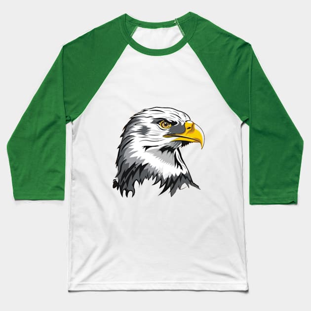 Bald Eagle America Baseball T-Shirt by Graffix